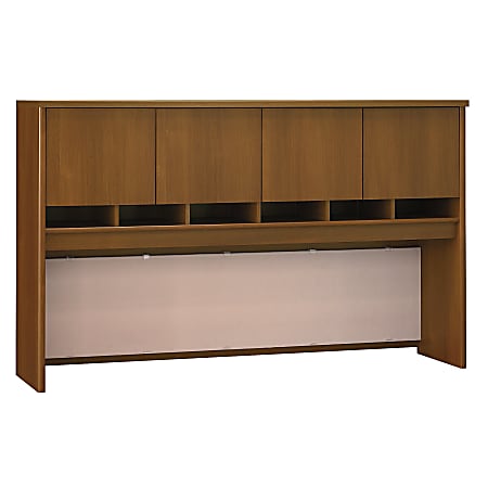 Bush Business Furniture Components 4 Door Hutch, 72"W, Warm Oak, Premium Installation