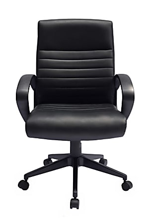 Boss Office Products Ribbed Back Ergonomic Faux Leather High Back