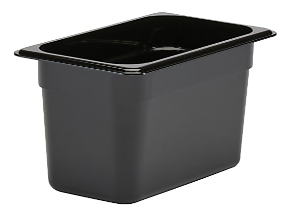Cambro Camwear GN 1/4 Size 6" Food Pans, 6”H x 6-3/8”W x 10-1/2”D, Black, Set Of 6 Pans