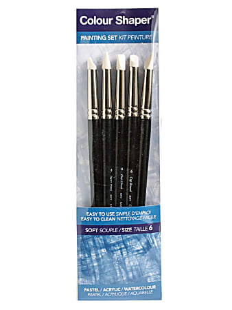 Colour Shaper Painting And Pastel Blending Tools, No. 6, Assorted Soft, Black, Set Of 5