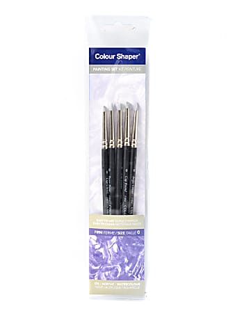 Colour Shaper Painting And Pastel Blending Tools, No. 0, Assorted Firm, Black, Set Of 5