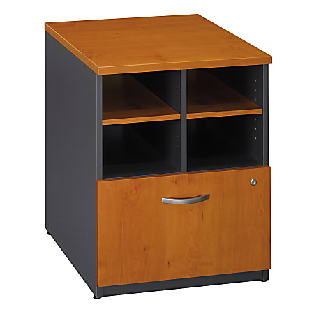 Bush Business Furniture Components 24"W Lateral 1-Drawer Storage Cabinet, Natural Cherry/Graphite Gray, Premium Installation