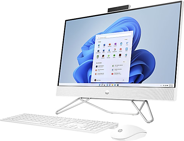 HP 27-cb0052 Refurbished All-In-One Desktop, 27" Screen, AMD Ryzen 7, 12GB Memory, 1TB Hard Drive/256GB Solid State Drive, Windows® 11 Pro