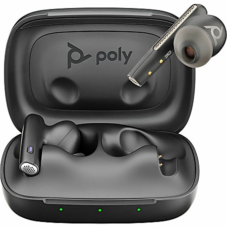 Poly Voyager Free 60 UC Earset - Microsoft Teams Certification - Google Assistant, Siri - Stereo - True Wireless - Bluetooth - 98.4 ft - 20 Hz - 20 kHz - Earbud - Binaural - In-ear - Carbon Black