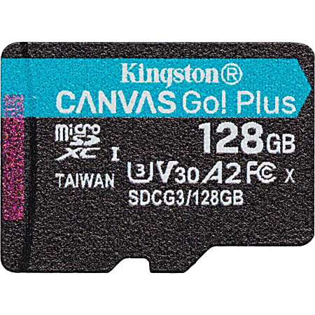 Kingston Canvas Go! Plus 128 GB Class 10/UHS-I (U3) microSDXC - 170 MB/s Read - 90 MB/s Write - Lifetime Warranty