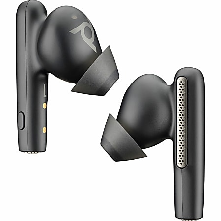 Poly Voyager Free 60 UC Earset Siri Google Assistant Stereo True Wireless Bluetooth 98.4 ft 20 Hz 20 kHz Earbud Binaural In ear Carbon Black Office Depot