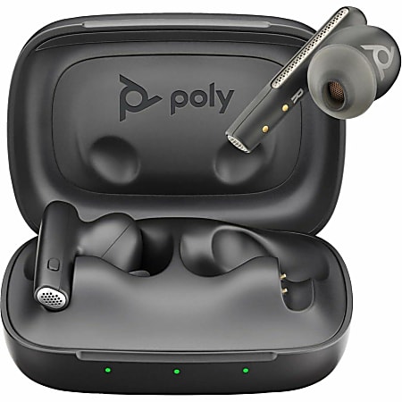 Poly Voyager Free 60 True wireless earphones with mic in ear Bluetooth active  noise canceling carbon black Certified for Microsoft Teams - Office Depot