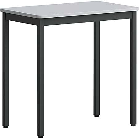 Lorell® Melamine/Steel Utility Table, 30"H x 30"W x 18-1/8"D, Gray/Black