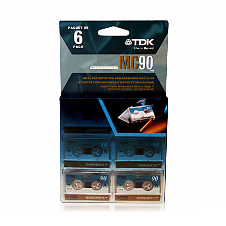 TDK Microcassettes, 90 Minutes, Pack Of 6