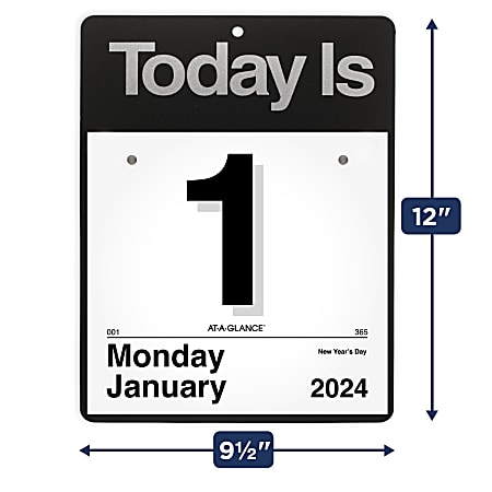 2024 AT A GLANCE Today Is Daily Wall Calendar 8 12 x 8 January to