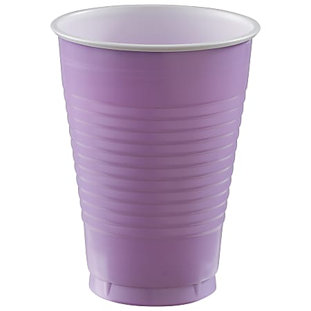 Amscan 436811 Plastic Cups, 12 Oz, Lavender, 50 Cups Per Pack, Case Of 3 Packs