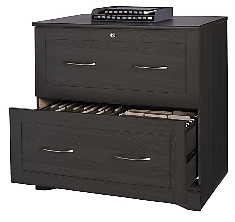 Realspace® Pelingo 31”W Lateral 2-Drawer File Cabinet, Dark Gray