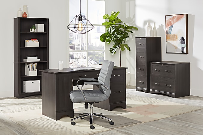 Lateral 2 Drawer File Cabinet Dark Gray, Office Depot Lateral Filing Cabinets