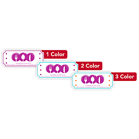 Custom 1, 2 Or 3 Color Printed Labels/Stickers, Indented  Rectangle Shape, 1-1/4" x 3", Box Of 250