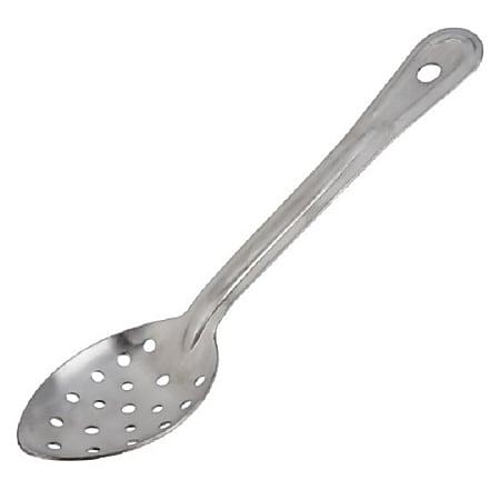 Hoffman Browne Stainless Steel Serving Spoons, Perforated, 11", Silver, Set Of 120 Spoons