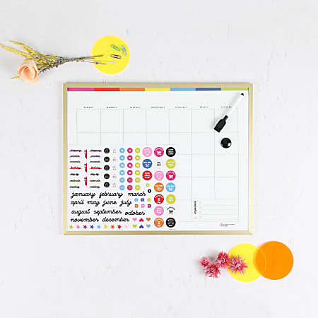 Happy Planner Color Block Dry Erase Board 20 x 16 WhiteMulticolor