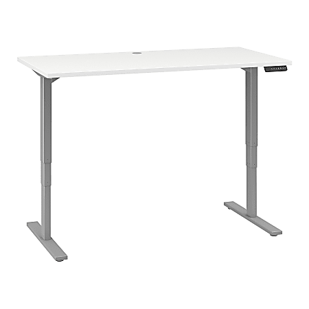 Bush Business Furniture Move 80 Series 60"W x 30"D Height Adjustable Standing Desk, White/Cool Gray Metallic, Standard Delivery