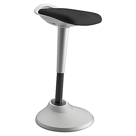 basyx by HON® Perch Hybrid Seating Chair/Stool, Black/Silver