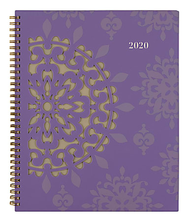 Cambridge Vienna Medallion Weekly/Monthly Planner, 8-1/2" x 11", Purple, January to December 2020