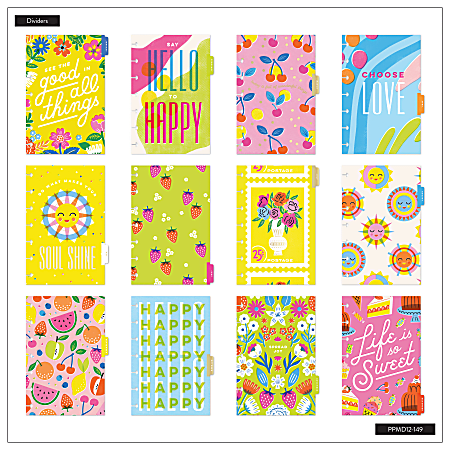 2024 Happy Planner Monthly/Weekly Mini Happy Planner, 4-3/5 x 7, Sunny  Risograph, January to December, PPMD12-149