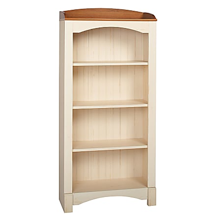 Realspace® Shore Mini Solutions 4-Shelf Bookcase, Antique White