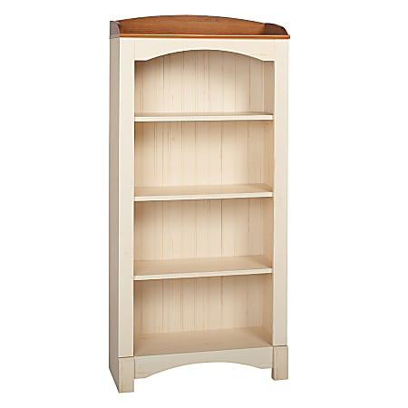 Antique white on sale bookcase with doors