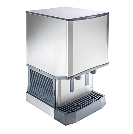 Hoffman Scotsman Meridian Countertop Air-Cooled Ice Machine And Water Dispenser, 41"H x 21-1/4"W x 24"D, Silver