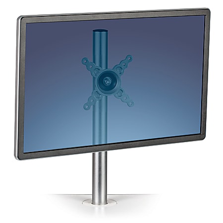 Fellowes® Lotus™ Single-Monitor Arm Kit For Monitors Up To 27", 16 1/2"H x 4 1/2"W x 5 1/2"D, Silver, 8042801