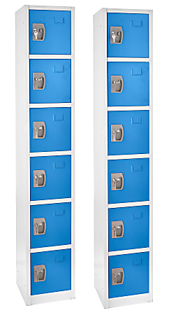 Alpine 6-Tier Steel Lockers, 72”H x 12”W x