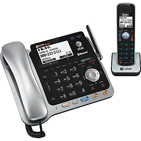 AT&T TL86109 DECT 6.0 Digital 2-Line Corded/Cordless Phone