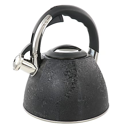 Mr. Coffee 3 Qt Stainless Steel Whistling Tea Kettle With Stay Cool Handle, Black