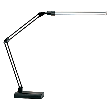 V-Light 3.6W Strip LED Swing Arm Desk Lamp, 22", Silver Shade/Black Base