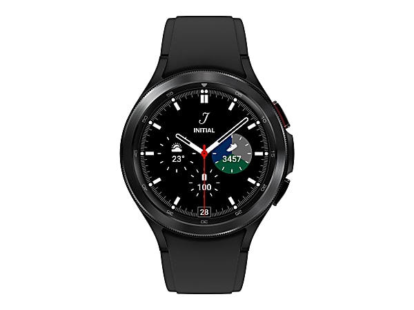 Samsung Galaxy Watch4 Classic, 42mm, Black, Bluetooth - 16 GB - 1.50 GB Standard Memory - 1.2" - Android Wear - Bluetooth - GPS - Near Field Communication - Black - Stainless Steel, Glass Body - Health & Fitness - Water Resistant - IP68 Water Resistant
