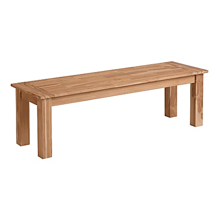 Linon Clemmett Outdoor Bench, 18”H x 80”W x 18”D, Natural