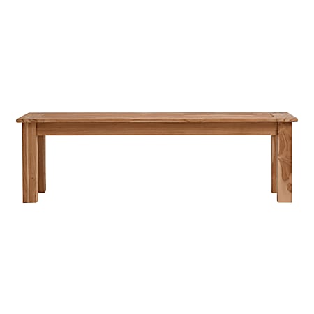 Linon Clemmett Outdoor Bench 18 H x 80 W x 18 D Natural - Office Depot