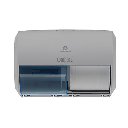 Compact® by GP PRO 2-Roll Side-by-Side Coreless High-Capacity Toilet Paper Dispenser, Gray