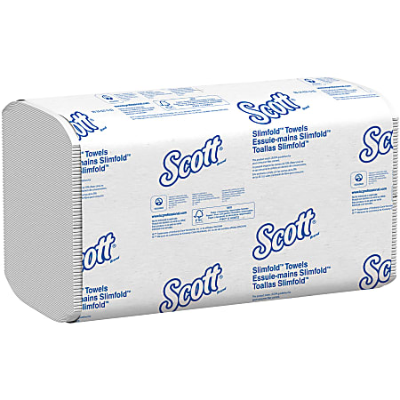 Kleenex® Slimfold™ 1-Ply Paper Towels, 50% Recycled, 90 Sheets Per Pack, Case Of 24 Packs