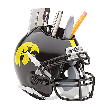 Schutt Sports NCAA Helmet Desk Caddy, Iowa Hawkeyes, 6 1/2" x 4 1/2" x 4 3/4", Black