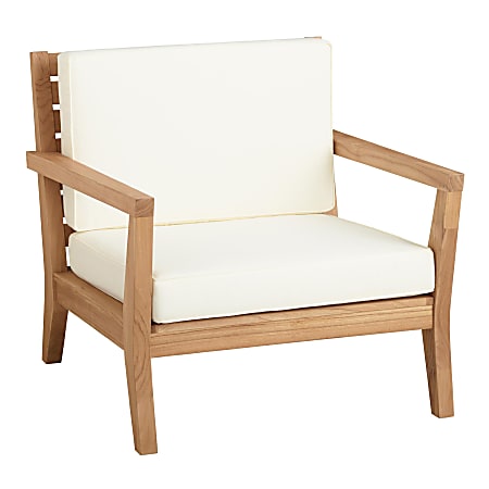 Linon Clemmett Outdoor Armchair, Teak/Antique White