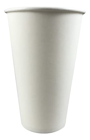 Hotel Emporium Hot/Cold Paper Cups, 16 Oz, White, Pack of 50 Cups