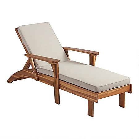 Linon Keir Outdoor Chaise, Natural/Antique White