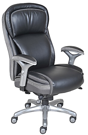 Serta® Smart Layers™ Manager's Office Chair With AIR™ Technology, 45"H x 21 1/4"W x 29 1/5"D, Bliss Black/Cosmic Gray