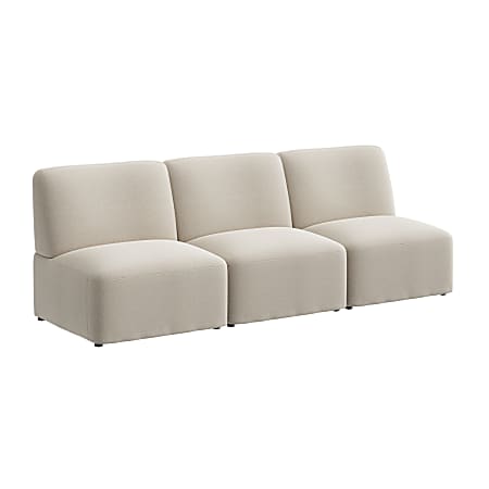 Bush Business Furniture Assemble Modular 3 Seater Sectional Lounge Sofa, Oat Fabric, Standard Delivery