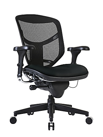 WorkPro® Quantum 9000 Series Ergonomic Mesh/Antimicrobial Vinyl Mid-Back Chair, Black/Black, BIFMA Compliant