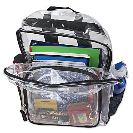 Trailmaker Heavy Duty Clear Backpack Black Trim Office Depot