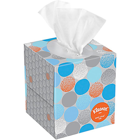 Kleenex® Professional Anti-Viral 3-Ply Facial Tissues, White, 55 ...