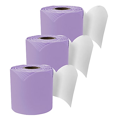 Carson Dellosa Education Rolled Scalloped Bulletin Board Border, Lilac, 65 Feet, Pack Of 3
