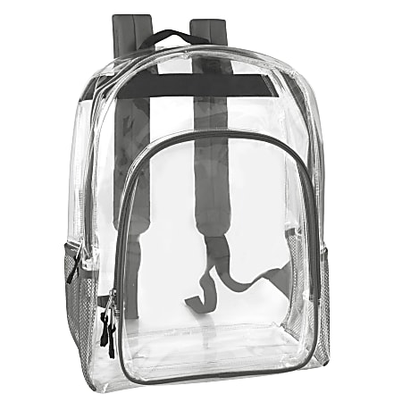 Trailmaker Heavy-Duty Clear Backpack, Gray Trim