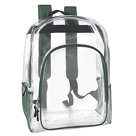 Trailmaker Heavy-Duty Clear Backpack, Green Trim