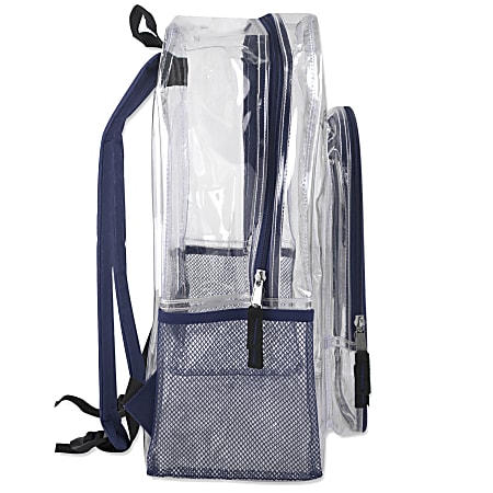 Trailmaker Heavy Duty Clear Backpack Navy Trim Office Depot
